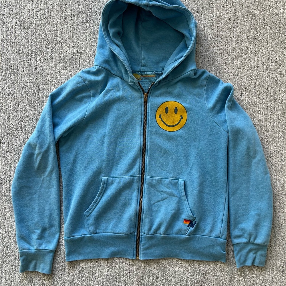 Aviator Nation Blue Zip Up Hoodie